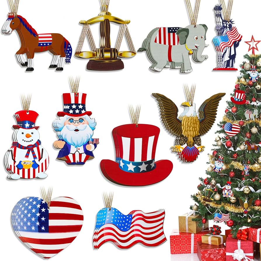 Amazon.co.jp: 30ピース クリスマス政治ギフト 愛国的な木製